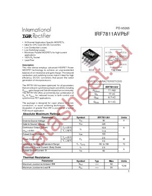 IRF7811AVPBF datasheet  